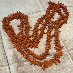 Vintage Salmon Coral Italian Antique 30’s 40’s single strand 92 grams crafting